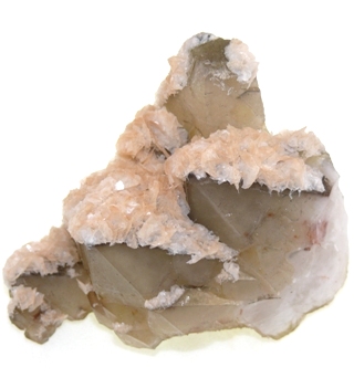 Calcite on Quartz from Cornish Minerals & Crystals