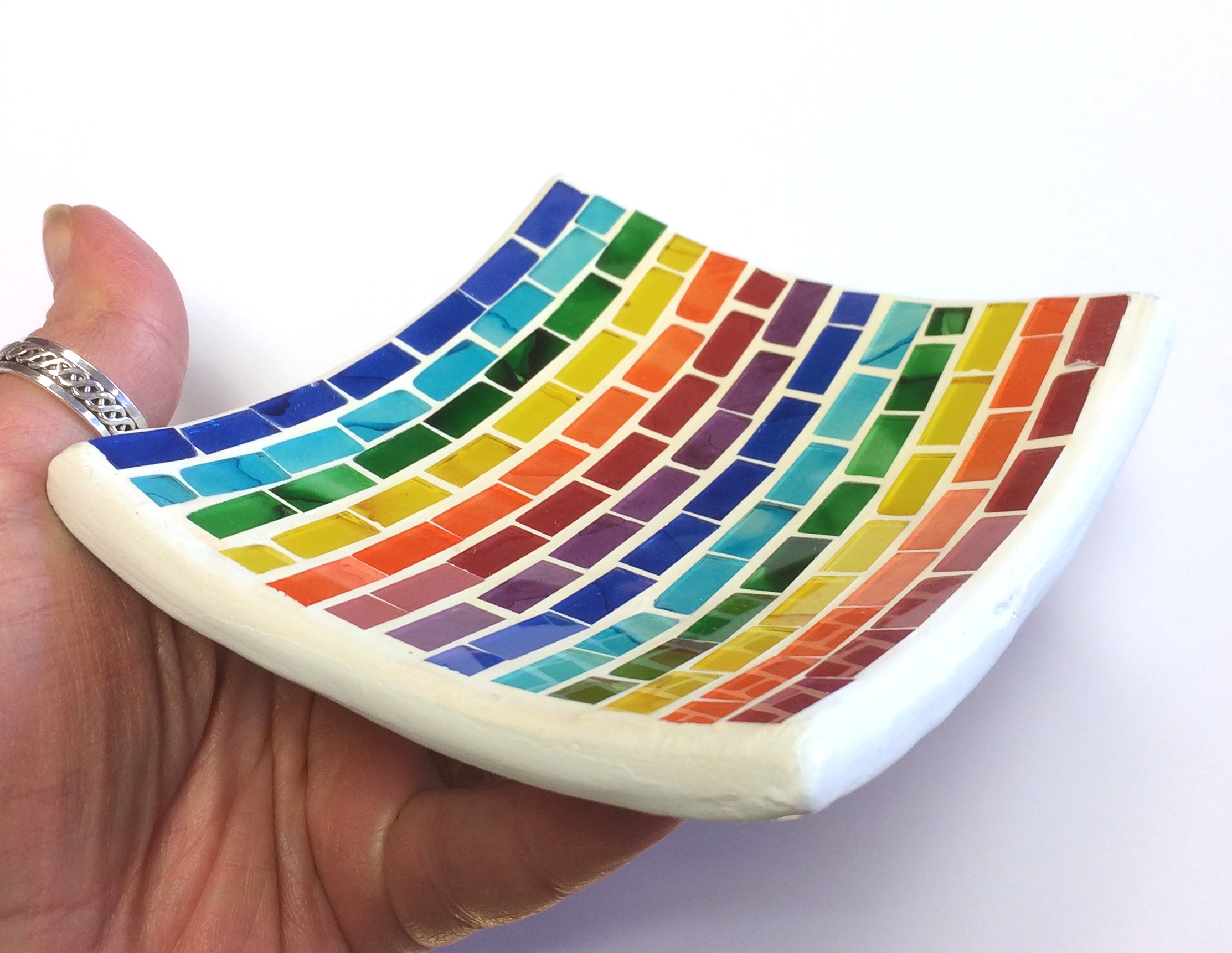 Rainbow mosaic dish for crystals IMG_3952.JPG