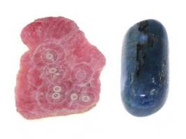 Rhodochrosite (3.5-4) and Kyanite (6-7)