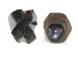 Staurolite (7-7.5) and Ruby (9)