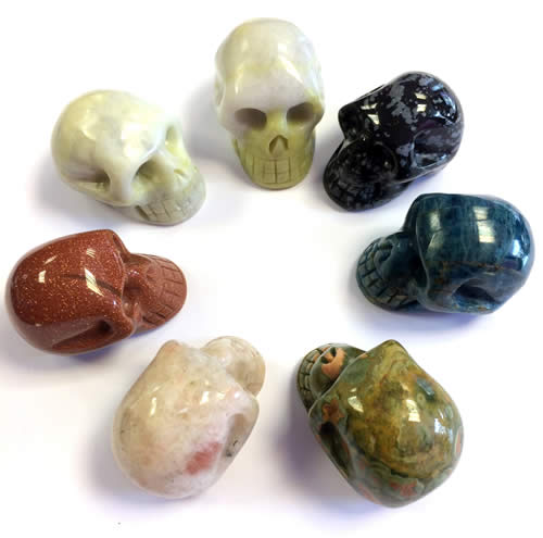 Crystal Skulls at Rainbow Spirit crystal shop Wadebridge Cornwall