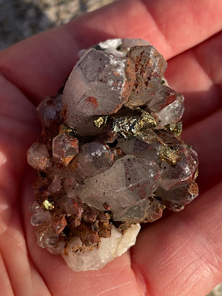 Smoky Quartz & Chalcopyrite from Cornish Crystals & Minerals