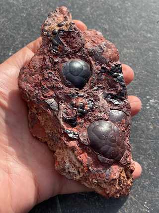 Botryoidal Hematite with Amethyst from Cornish Crystals & Minerals