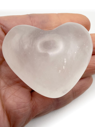 White Calcite Heart from Crystal Hearts
