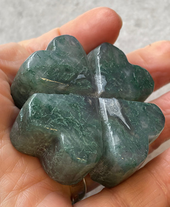 Moss Agate 4 Leaf Clover from Crystal Carvings