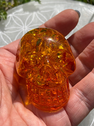 Amber Resin Crystal Skull from Crystal Skulls