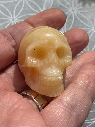 Yellow Calcite Crystal Skull from Crystal Skulls