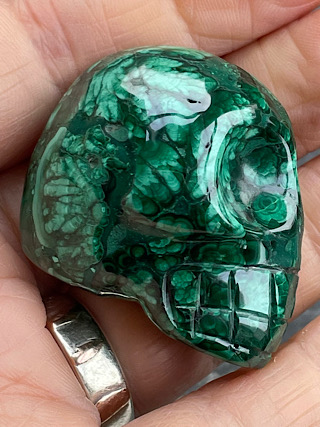 Malachite Crystal Skull from Crystal Skulls
