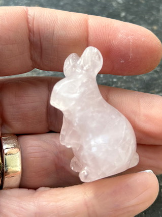 Rose Quartz Hare from Crystal Carvings