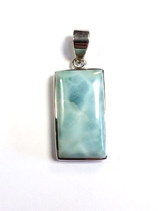 Larimar Rectangular Pendant from Silver Gemstone Pendants