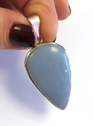 Angelite Pendant from Silver Gemstone Pendants