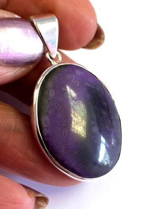 Sugilite Pendant from Silver Gemstone Pendants