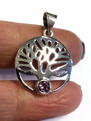 Amethyst Tree of Life Pendant from Silver Symbolic Jewellery