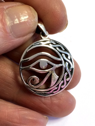 Celtic Crescent Moon Eye of Horus Pendant *SOLD* from Silver Symbolic Jewellery