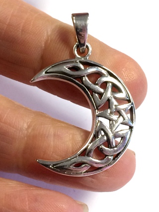 Celtic Knotwork Crescent Moon  *SOLD* from Silver Symbolic Jewellery