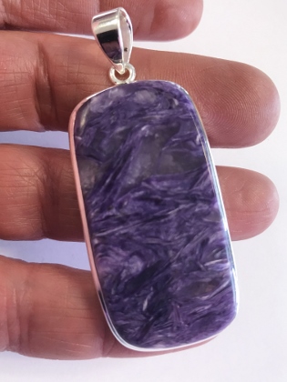 Charoite Pendant from Silver Gemstone Pendants