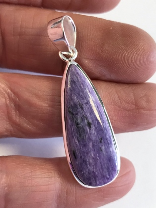 Charoite Pendant from Silver Gemstone Pendants