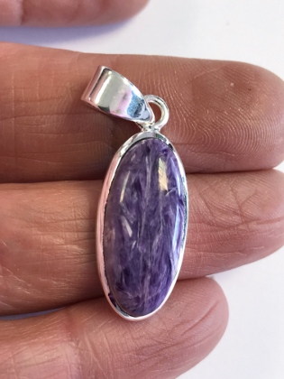 Charoite Pendant from Silver Gemstone Pendants