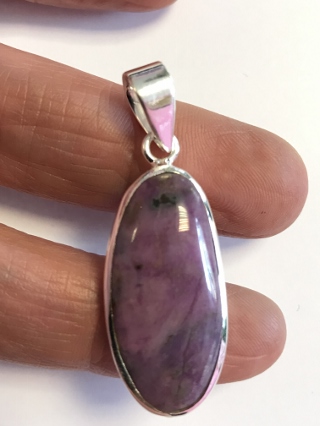 Sugilite Pendant from Silver Gemstone Pendants