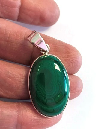 Malachite Pendant from Silver Gemstone Pendants