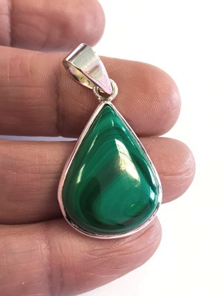 Malachite Pendant from Silver Gemstone Pendants