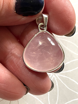 Rose Quartz Pendant from Silver Gemstone Pendants