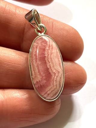 Rhodochrosite Pendant from Silver Gemstone Pendants