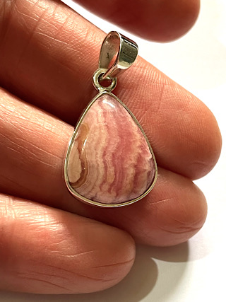 Rhodochrosite Pendant from Silver Gemstone Pendants