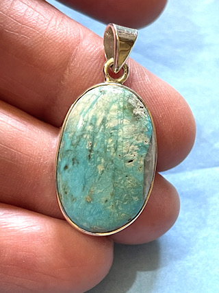 Cornish Turquoise Pendant from Silver Gemstone Pendants