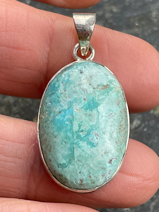 Cornish Turquoise Pendant from Silver Gemstone Pendants