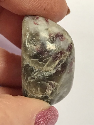 Rubellite in Quartz from Tumbled Stones